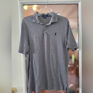Polo by Ralph Lauren Men's Striped Black and White Shirt